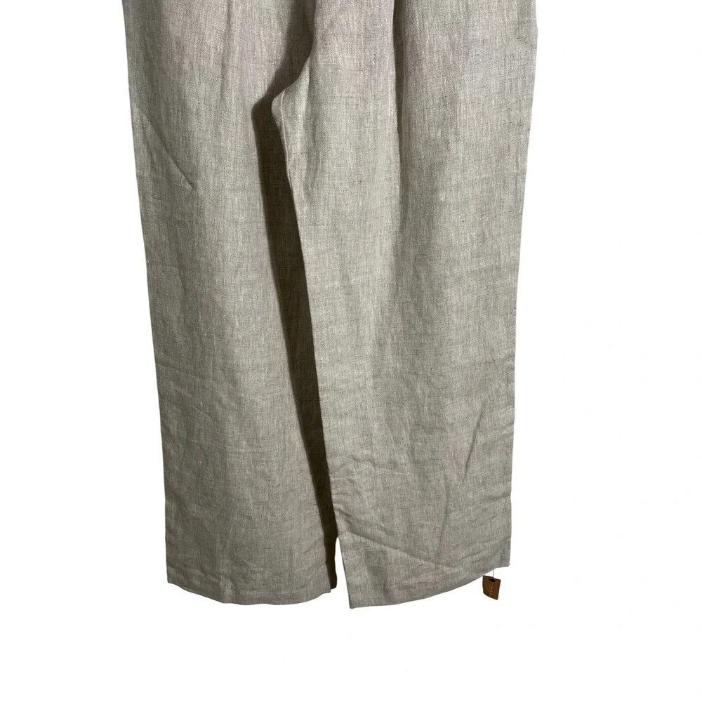 REFORMATION Stevie High Rise Foldover Wide Leg Linen Pant in Oatmeal